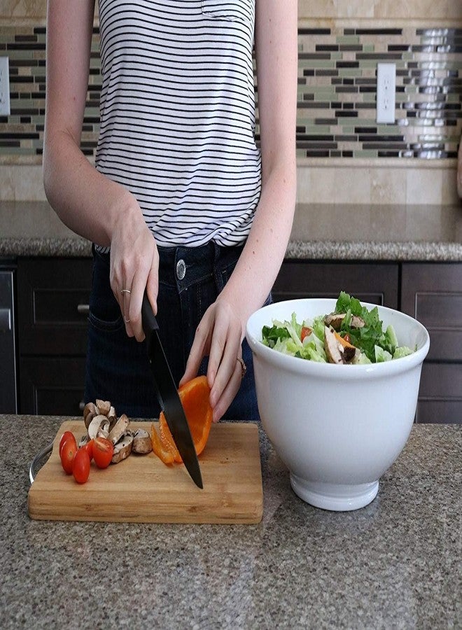 FOMQUAZLI Wooden Bamboo Chopping Cutting Board with Steel Handle Fruits, Vegetables, Fish, Chicken & Meat Cutting Pad for Kitchen Non-Slip Antibacterial Chopping Board (30 * 20CM) - Image 4
